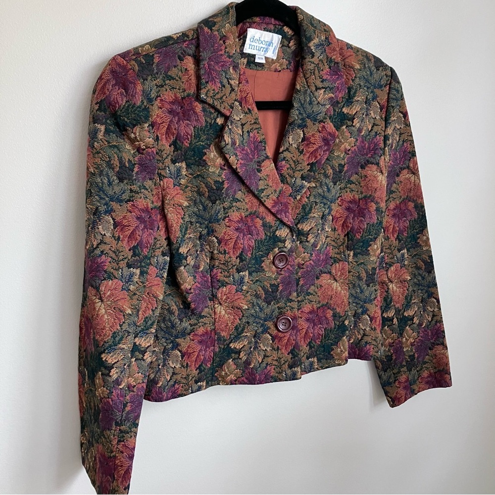 Vintage Deborah Murray Floral Tapestry Blazer Jacket